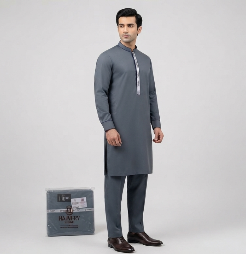 Trojan Boski unstitched fabric in Ice Blue