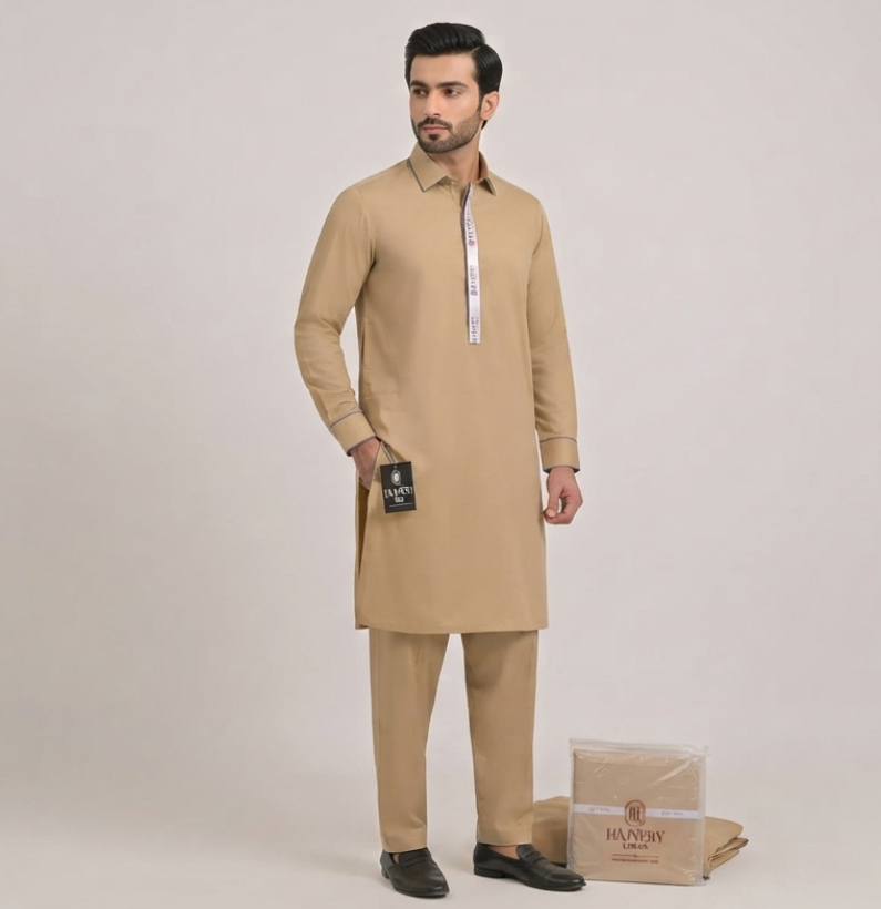 Trojan Boski unstitched fabric in Mustard Gold