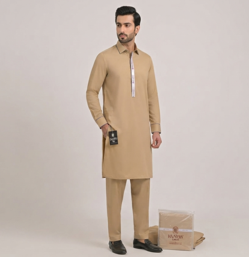 Trojan Boski unstitched fabric in Olive